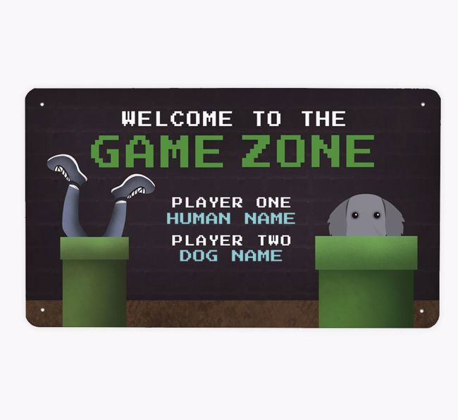 Game Zone: Personalized {breedFullName} Metal Sign